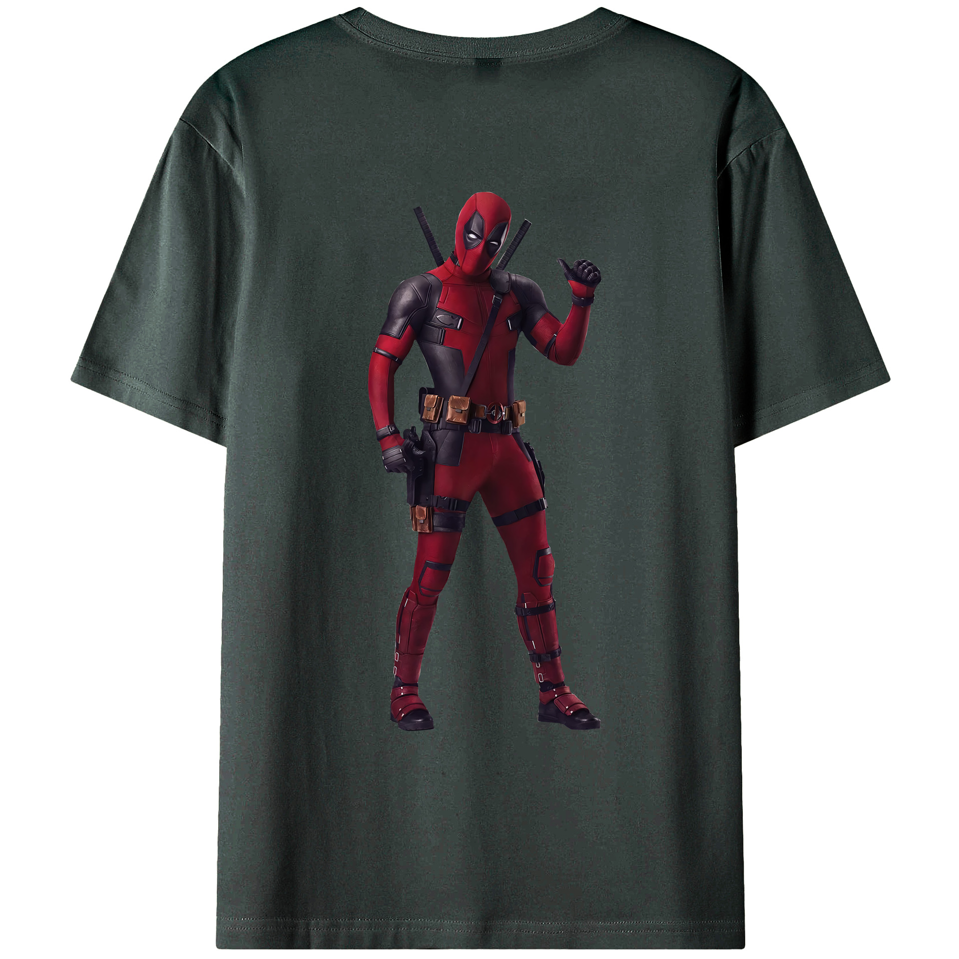（画像用） Deadpool デッドプール 綿100％ メンズ半袖Tシャツ（バックプリント） 通気性